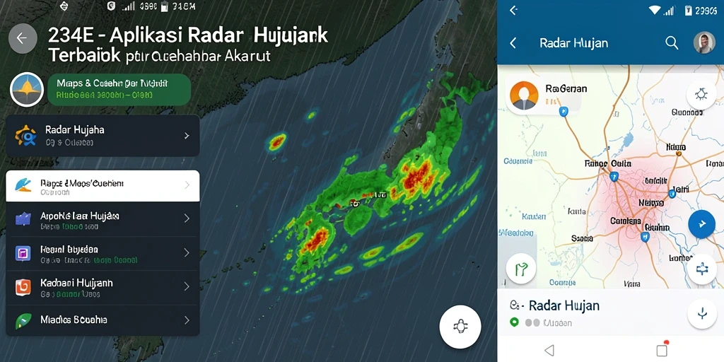 Tampilan antarmuka aplikasi 234E dengan fitur Radar Hujan yang interaktif.