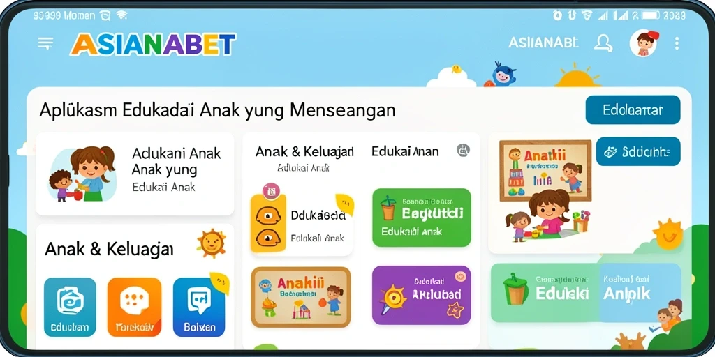 Antarmuka ASIANABET yang ramah anak dan interaktif.