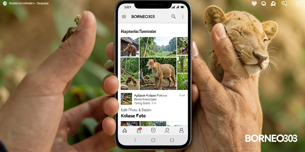 Tampilan antarmuka BORNEO303 saat membuat kolase foto yang menarik.