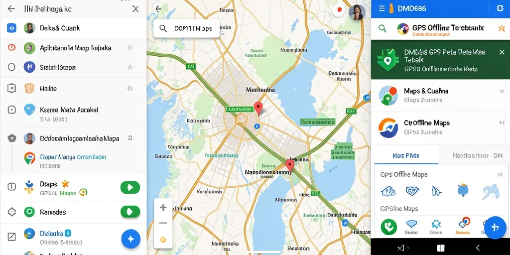 Antarmuka DMD686 menampilkan peta GPS Offline yang mudah digunakan.