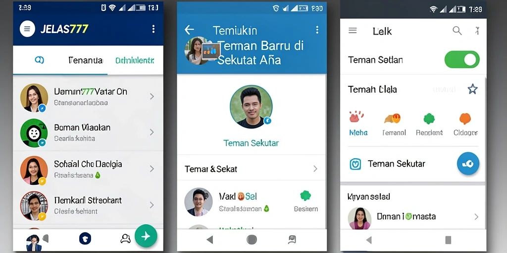 Antarmuka JELAS777 yang menarik untuk menemukan teman-teman baru.