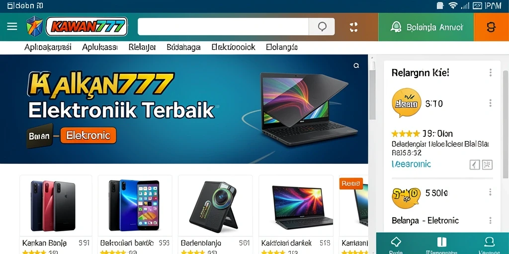 Tampilan antarmuka aplikasi KAWAN777 yang menarik dan mudah dipahami.
