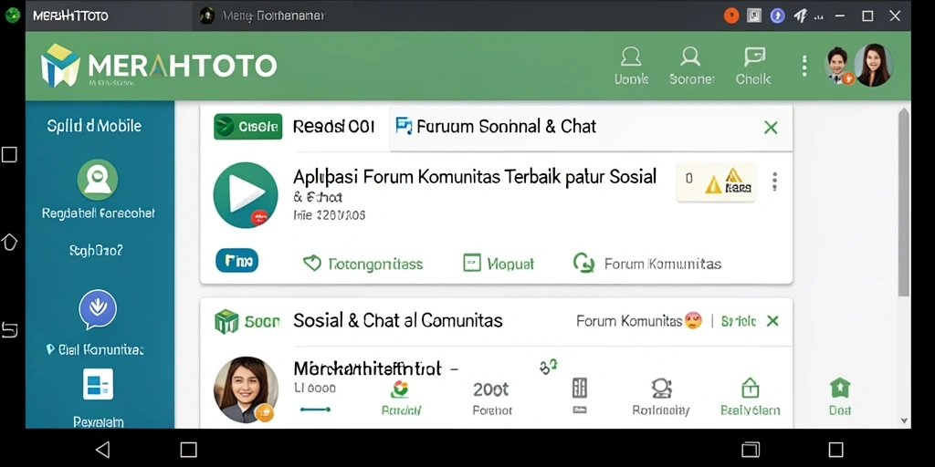 Tampilan antarmuka aplikasi MERAHTOTO untuk interaksi Forum Komunitas.
