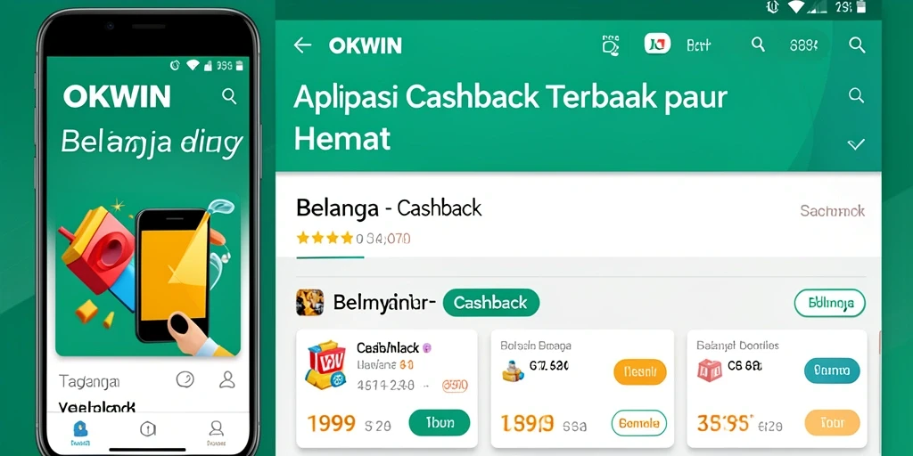 Tampilan antarmuka OKWIN yang sederhana dengan fungsi Cashback yang jelas.