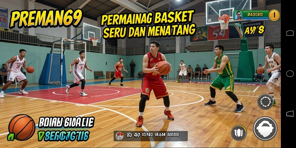 Tampilan antarmuka permainan Basket yang menarik dan interaktif.