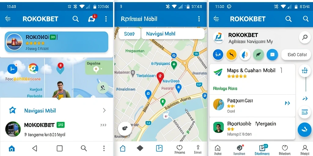 Antarmuka ROKOKBET menampilkan rute dan informasi lalu lintas secara jelas.