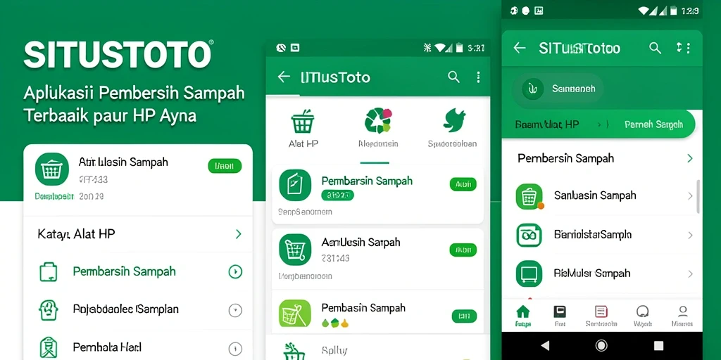 Tampilan antarmuka utama aplikasi SITUSTOTO yang melayani fungsi Pembersih Sampah.