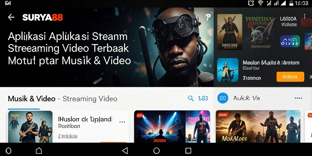 Tampilan antarmuka SURYA88 yang intuitif untuk streaming video.