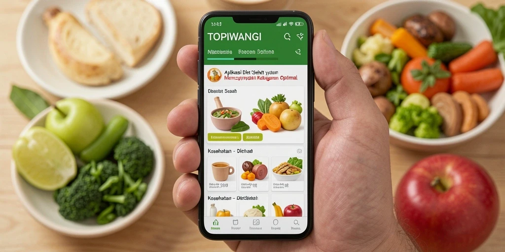 Antarmuka aplikasi TOPIWANGI yang user-friendly untuk Diet Sehat.