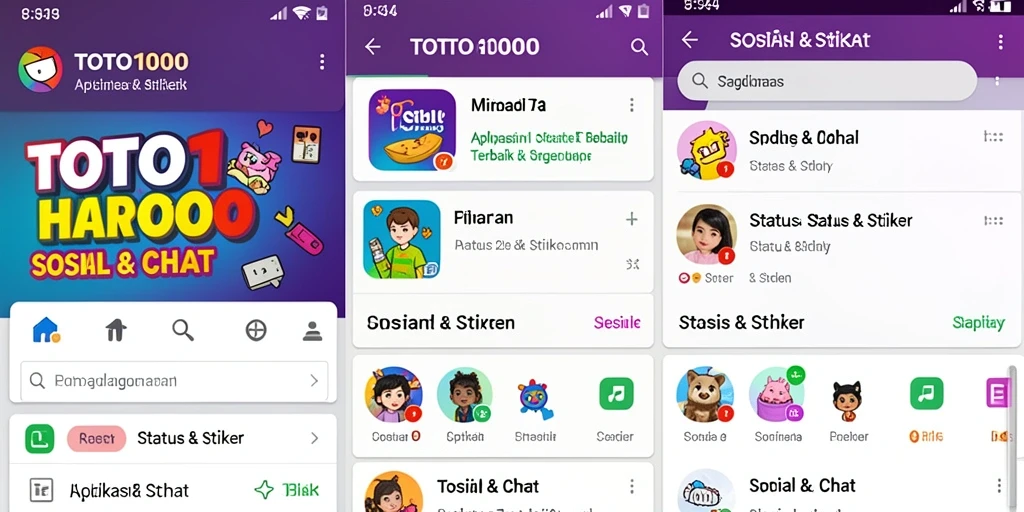 Tampilan antarmuka dan stiker menarik TOTO1000.