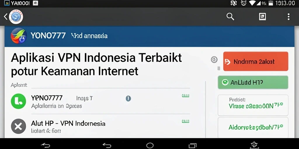 Antarmuka YONO777 yang sederhana dan fungsional untuk VPN Indonesia.